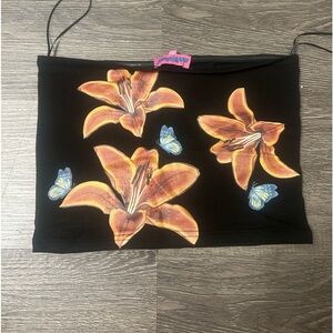 edikted trendy black crop top! new with tags never worn